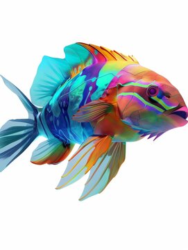 recommend clip art: Majestic Parrotfish Underwater 3D Art