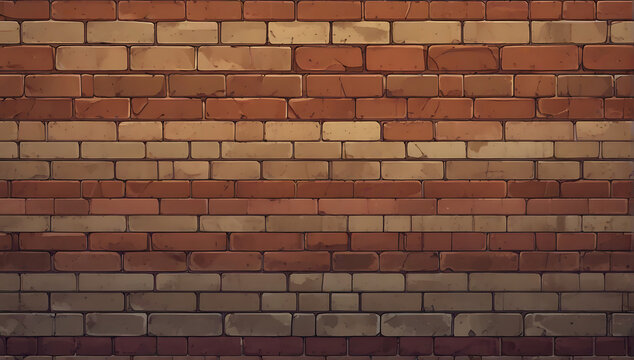 2D game level brick wall design, brick texture with simple details, platformer game element, brickwork concrete seamless background, wallpaper style, assets