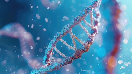 Biochemistry Concept with DNA Molecule against a Blue backdrop
