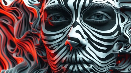 Abstract horror composition with intense op-art patterns. - obrazy, fototapety, plakaty