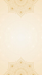 Simple Cream Yellow Vertical Background Decorated With Regal Gold Flourish Mandala Texture Design
