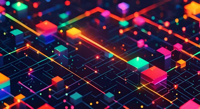 the blockchain audit trail, with each block representing a step in the verification process,