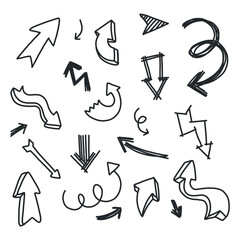 Set of arrows to mark in hand drawn style