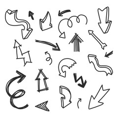 Set of arrows to mark in hand drawn style