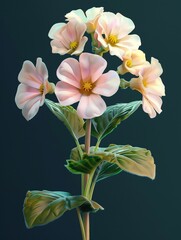 Graceful Primrose Bloom 3D Illustration
