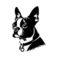  Minimalist Boston Terrier Silhouette-
Elegant Lines Capturing the Essence- Boston Terrier Illustration- Boston Terrier Vector.