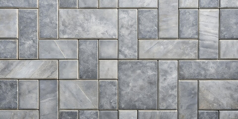 Obraz premium Gray grey stone concrete terrace slabs, patio tiles floor texture background banner