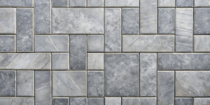 Gray grey stone concrete terrace slabs, patio tiles floor texture background banner