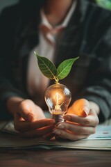 Entrepreneur brainstorming ecofriendly electricity solutions