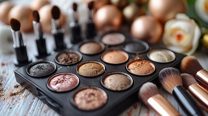 Close Up of a Makeup Palette on a Table