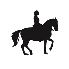 Fototapeta premium Cowboy Figure Silhouette with Lasso and Horse. Vector Illustration