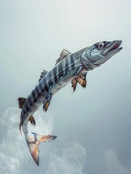 Agile Barracuda Hunting Scene 3D Clipart