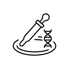DNA test outline icons, minimalist vector illustration ,simple transparent graphic element .Isolated on white background