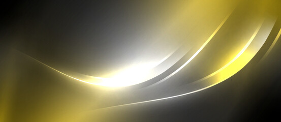 A vibrant yellow and white wave, resembling a circling lens flare against a dark black background, creating a mesmerizing artistic representation of an astronomical event in the sky