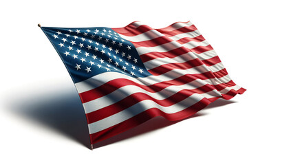 Obraz premium Realistic and Stylish United States Flag on White Background 