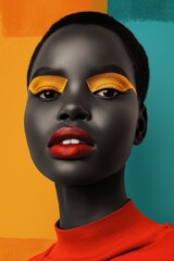 Bold Makeup Portrait of African Woman