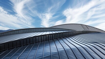 Curved metal roofing for a building s structure