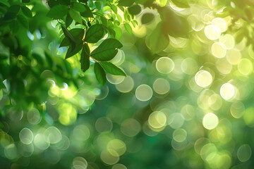 Green bokeh background from nature forest out of focus