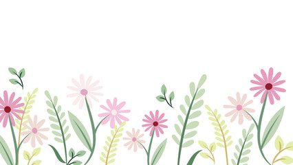 Abstract flower background vector design floral border frame 