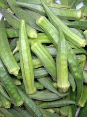 Fresh lady's fingers in the market