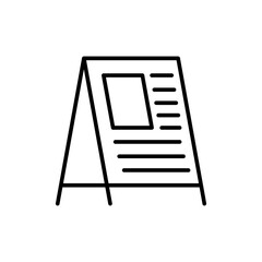 Exhibition banner outline icons, minimalist vector illustration ,simple transparent graphic element .Isolated on white background