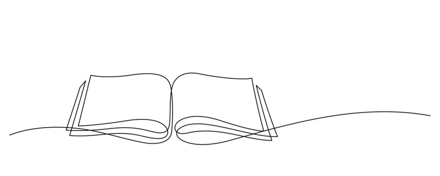 book opening page one line drawing minimalism education