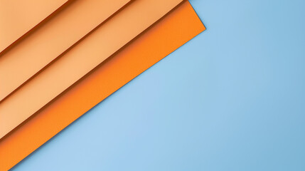Minimalist Design Featuring an Orange Paper Folded Over a Light Blue Background, Emphasizing Clean Lines and Contrasting Colors