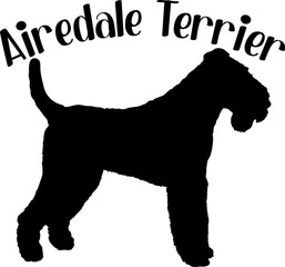 Airedale Terrier. Dog silhouette dog breeds logo dog monogram vector