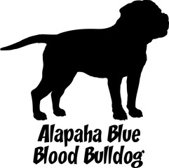 Alapaha Blue Blood Bulldog Dog silhouette dog breeds logo dog monogram vector