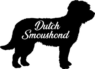Dutch Smoushond Dog silhouette dog breeds logo dog monogram vector