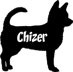 Chizer. Dog silhouette dog breeds logo dog monogram vector