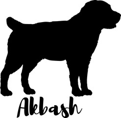 Akbash Dog silhouette dog breeds logo dog monogram vector