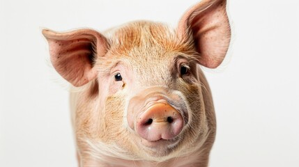 Fototapeta premium A portrait of a pig on a white background