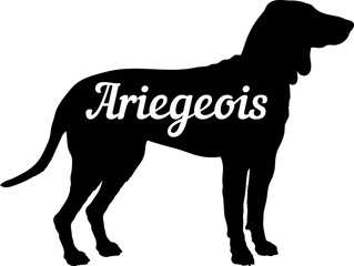 Ariegeois. Dog silhouette dog breeds logo dog monogram vector
