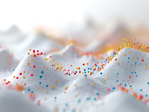 A 3D scatter plot in a minimalist design