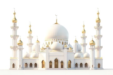 Obraz premium Beautiful white mosque, in arabian style, 