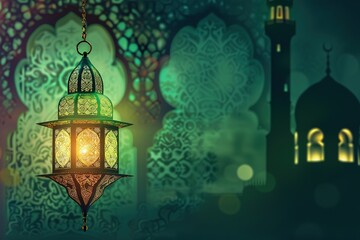 Fototapeta premium islamic celebration vertical background, illustration.