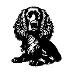 Cocker Spaniel Vector Silhouette- Minimalist Cocker Spaniel Vector- Illustration of Cocker Spaniel.