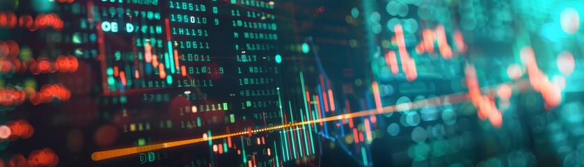  Computer software displays digital currency exchange stock charts for financial analysis