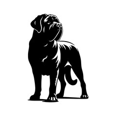 Minimalist English Mastiff Vector- Silhouette of English Mastiff- Illustration Of English Mastiff.