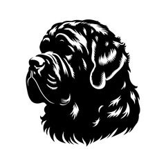 Minimalist English Mastiff Vector- Silhouette of English Mastiff- Illustration Of English Mastiff.