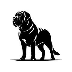 Minimalist English Mastiff Vector- Silhouette of English Mastiff- Illustration Of English Mastiff.