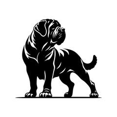 Minimalist English Mastiff Vector- Silhouette of English Mastiff- Illustration Of English Mastiff.