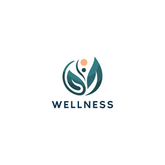 wellness logo design vector, wellness logo. yoga logo. spiritual logo