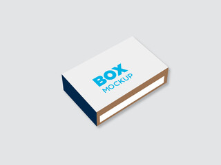 Realistic cardboard package box mockup with white background.