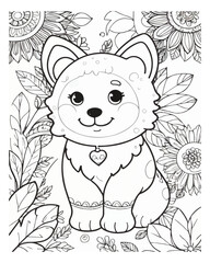 Animal coloring  book  page  for kids
