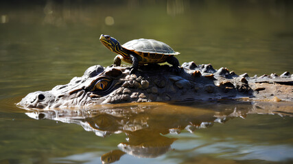 AI Image generate turtle and crocodile