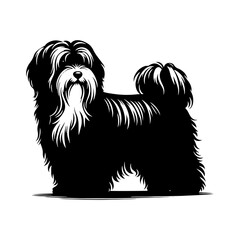 HAVANESE Dog Vector Silhouette- HAVANESE  Dog Illustration- Minimalist HAVANESE Dog  Vector Silhouette