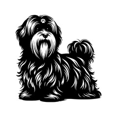 HAVANESE Dog Vector Silhouette- HAVANESE  Dog Illustration- Minimalist HAVANESE Dog  Vector Silhouette