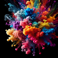 colored smoke on a black background